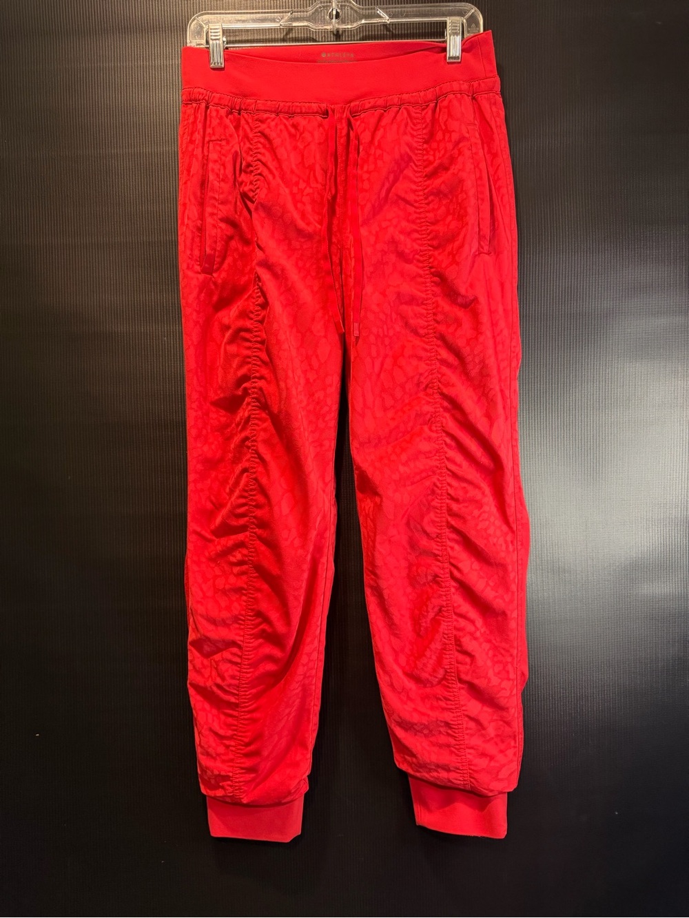 Athleta Red Ruched women’s Jogger Pants